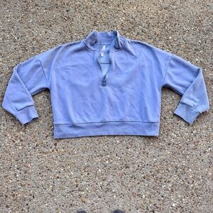 Fabletics Lavender Cropped Half Zip Pullover Sweatshirt Size XL